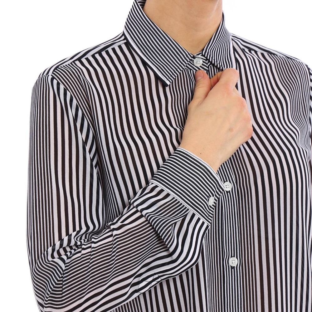 MICHAEL Michael Kors Black and White Striped Dress Shirt